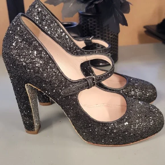 MIU MIU GLITTER PUMPS - Picture 2 of 8